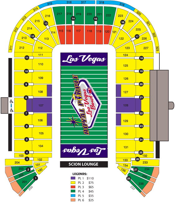 Las Vegas Bowl Seating Chart