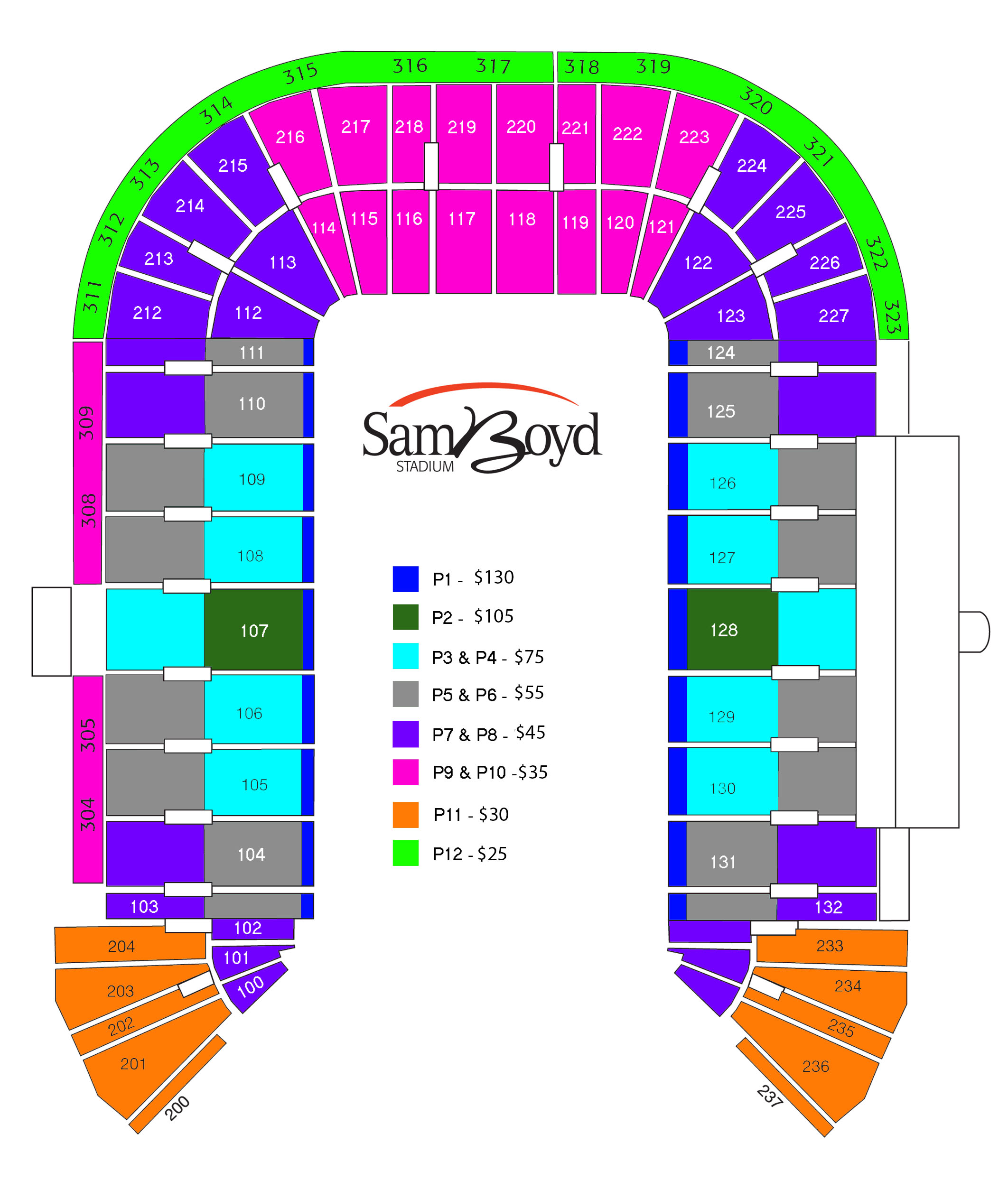 Sam Boyd Stadium Supercross Seating Chart