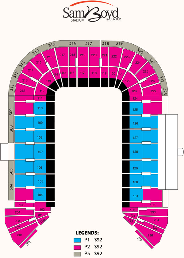 Sam Boyd Stadium Seating Chart Monster Jam