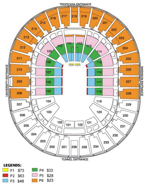 Unlv Thomas And Mack Center Seating Chart