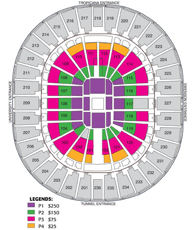 Thomas And Mack Seating Chart With Seat Numbers